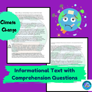 Preview of Climate Change Informational Text w/Questions