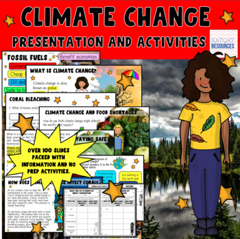 Preview of Climate Change No Prep Lesson - Earth Day - PowerPoint - Distance Learning