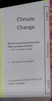 Preview of Climate Change Notebook Divider and Assignment Tracker