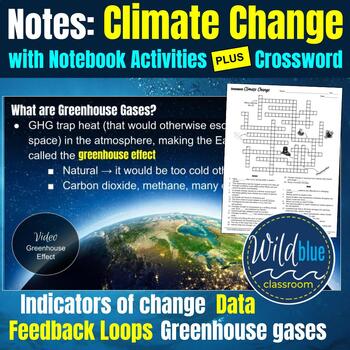 Preview of Climate Change Notes and Crossword | Marine | Environmental | Earth Science