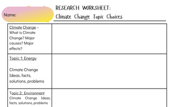 Preview of Climate Change PBL