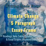 Climate Change Persuasive Essay UNIT (w/graphic organizer)