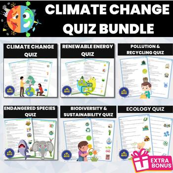 Preview of Climate Change Quiz Bundle | Environment Awareness Quiz Bundle | Earth Day