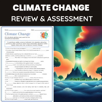 Preview of Climate Change Review & Assessment | Climate Change Test & Quiz | Earth Sciences