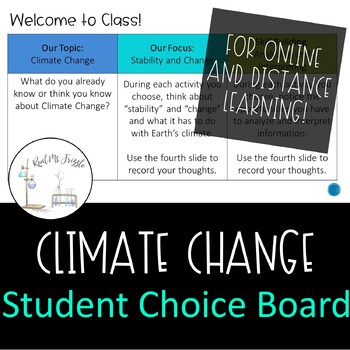 Preview of Climate Change Student Choice Board (Distance Learning Supported)