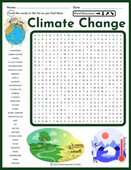 Preview of Climate Change Word Search Puzzle