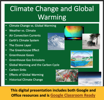 Preview of Climate Change and Global Warming Unit - Lessons, Assessments and Worksheets