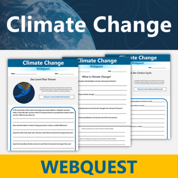 Preview of Climate Change and Global Warming Webquest Earth Day Activity
