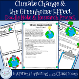 Climate Change & the Greenhouse Effect Doodle Note and Res