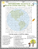 Climate Change word search - Top Solutions to Reduce Green