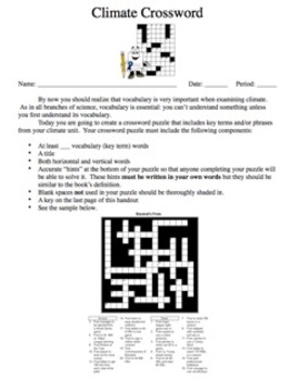 Climate Crossword Puzzle {Editable} by Colorado Teaching and Design