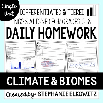 Preview of Climate and Biomes Homework | Printable & Digital
