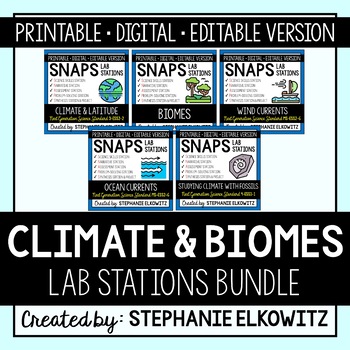 Preview of Climate & Biomes Lab Stations Bundle | Printable, Digital & Editable