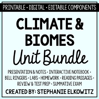 Preview of Climate and Biomes Unit Bundle | Printable, Digital & Editable Components