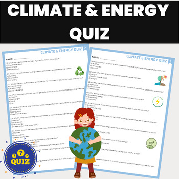 Preview of Climate and Energy Quiz for Earth Science