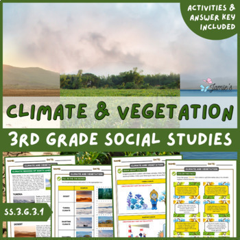 Preview of Climate and Vegetation Activity & Answer Key 3rd Grade Social Studies