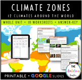 Climate and Climate Zones Unit with Worksheets | Types, We