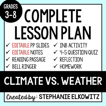 Climate vs. Weather Lesson | Printable & Digital by Stephanie Elkowitz
