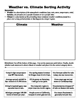 climate vs weather sorting activity by bigbrainofscience tpt