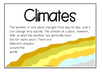 Preview of Climates Around the World | Information Poster Set/Anchor Charts