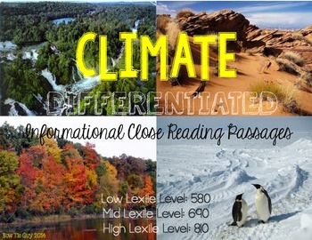Preview of Climates {Differentiated Close Reading Passages & Questions}
