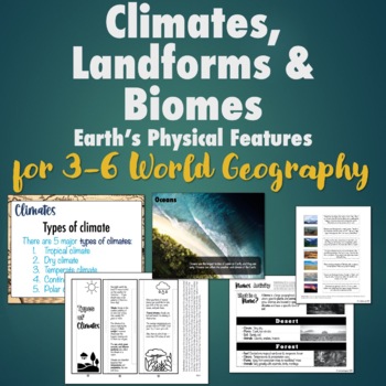 Preview of Climates, Landforms & Biomes World Geography for Grades 3-6
