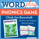 Climb the Beanstalk short e, ee, long ea Phonics Game - Wo