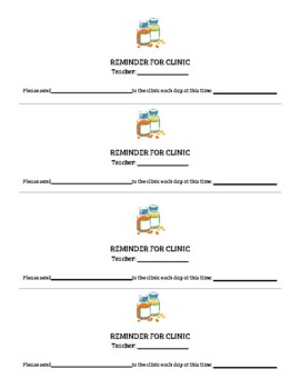 Preview of Clinic Pass/Reminder For Medication
