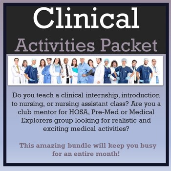 Preview of Clinical Activities Packet [One Month of Vital Signs, Stethoscopes & PPE Fun!]