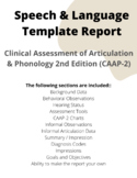 Speech & Language Report Template (CAAP-2)