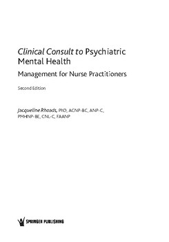 Clinical Consult to Psychiatric Mental Health Management for Nurse ...