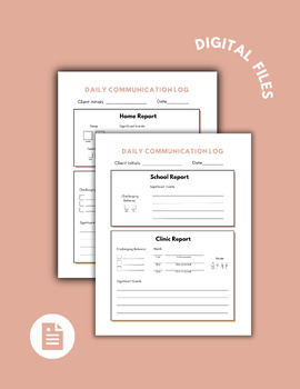Preview of Clinical Daily Communication Log Bundle | Digital PDF