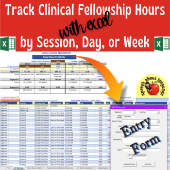 Preview of Clinical Fellowship Hour Tracking Log: Hourly, Daily, or Weekly ***EXCEL ONLY***