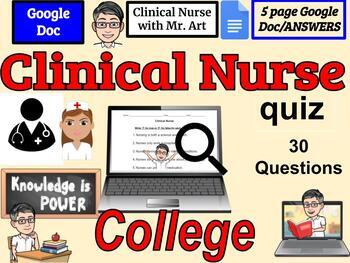 Preview of Clinical Nurse quiz- college- 30 True and False Questions with Answers 