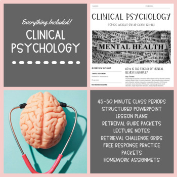 Preview of Clinical Psychology Unit Bundle (45-50 Minute Periods)