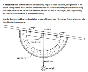 Preview of Clinometer Activity - Trigonometry and Similar Triangles - Geometry