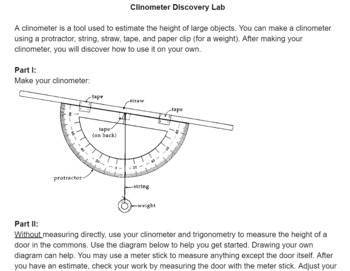 Preview of Clinometer Discovery Lab (Using Trigonometry)