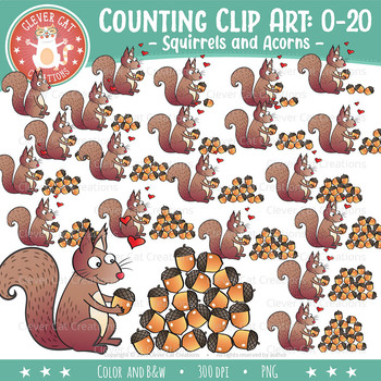 Preview of Clip Art 0-20: Squirrels