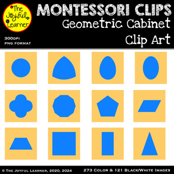 Preview of Clip Art: 2 Dimensional Shapes (inspired by Montessori Geometric Cabinet)