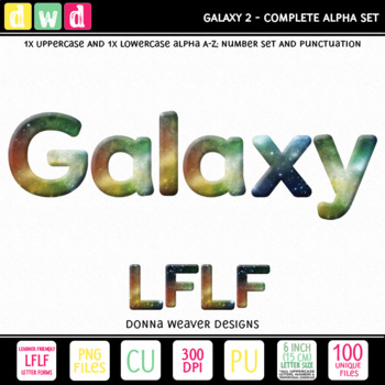 Preview of Clip Art Alphabet GALAXY 2 LFLF Printable Letters Numbers