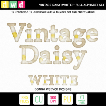 clip art alphabet vintage daisy white printable letters numbers tpt