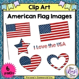 Clip Art American Flags - 6 USA Flag Images for Commercial