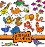 Clip Art Animals Hand Drawn Cartoon Doodles Mega Pack