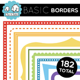 Clip Art: BASIC Borders: 182 Simple and Colorful Page Bord