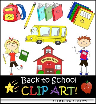 Back to School Clipart by StudentSavvy | Teachers Pay Teachers