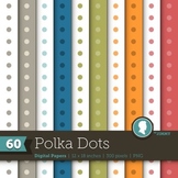 Clip Art: Backgrounds Polka Dot 60 Digital Paper Patterns