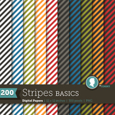 Clip Art: Backgrounds Stripes Basics 200 Digital Paper Patterns