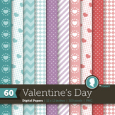 Clip Art: Backgrounds Valentine's Day 60 Digital Paper Patterns