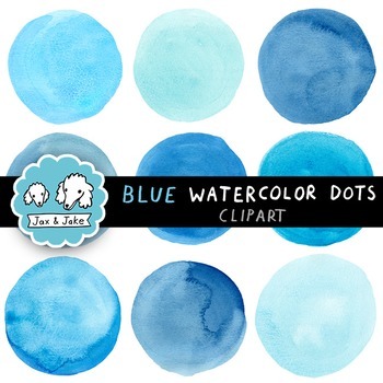 Preview of BLUE Watercolor Dots Clip Art | Circle Clipart - Instagram Hightlights PNG