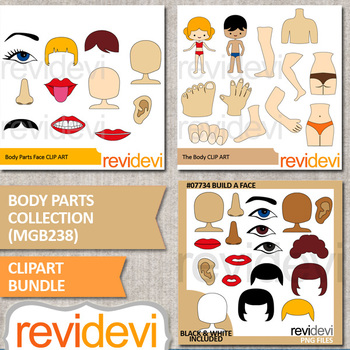 Preview of Clip Art Body Parts Collection / Clipart Bundle / The body and face